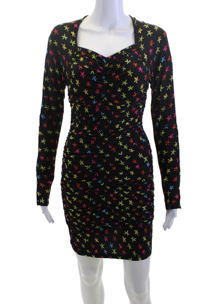 Jonathan Cohen Women Bodycon Mini Dress Multi-Color Square Neck Size XS