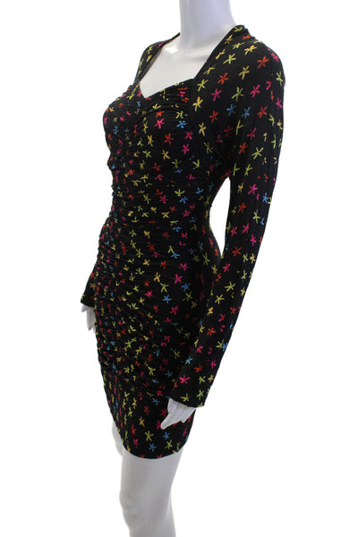 Jonathan Cohen Women Bodycon Mini Dress Multi-Color Square Neck Size XS