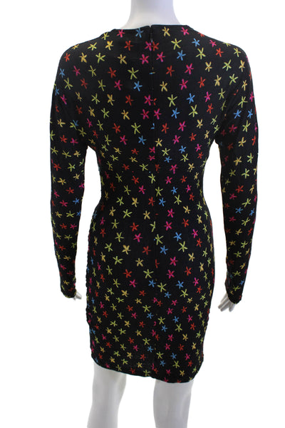 Jonathan Cohen Womens Bodycon Mini Dress Black Square Neck Long Sleeve Size 5XL