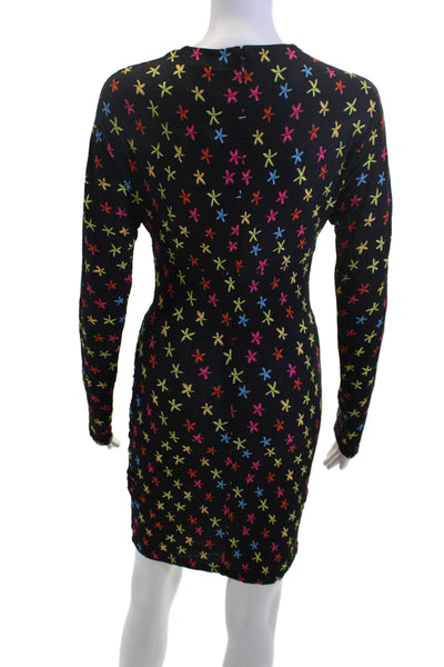 Jonathan Cohen Womens Bodycon Mini Dress Floral Multi Long Sleeve Size 2XL