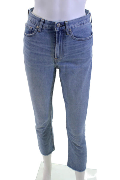 Everlane Womens Cropped Skinny Blue Jeans Mid-Rise 28in Inseam Size 25