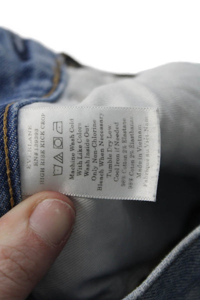 Everlane Womens Cropped Skinny Blue Jeans Mid-Rise 28in Inseam Size 25