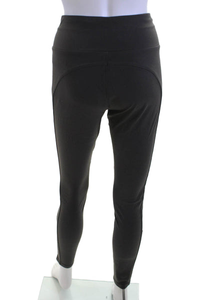 Athleta Womens Ankle Jeggings Black Biker Zip Nylon/Spandex Size 4