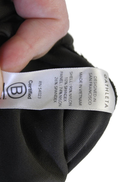Athleta Womens Ankle Jeggings Black Biker Zip Nylon/Spandex Size 4