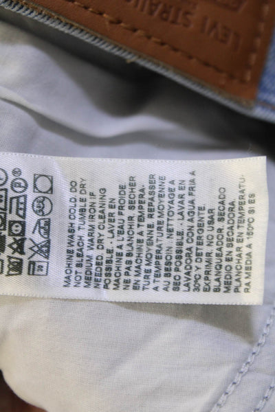 Levis Unisex Flared Blue Jeans High Rise Button 32 Inseam Size 27