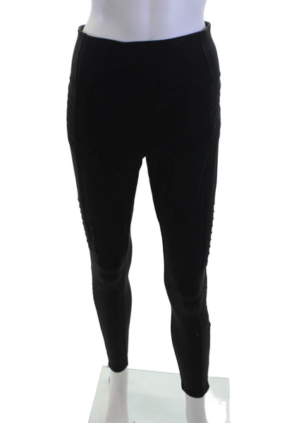 Athleta Women Ankle Jeggings Black Biker Nylon/Spandex Size M