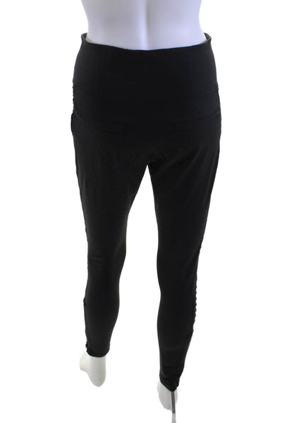 Athleta Women Ankle Jeggings Black Biker Nylon/Spandex Size M