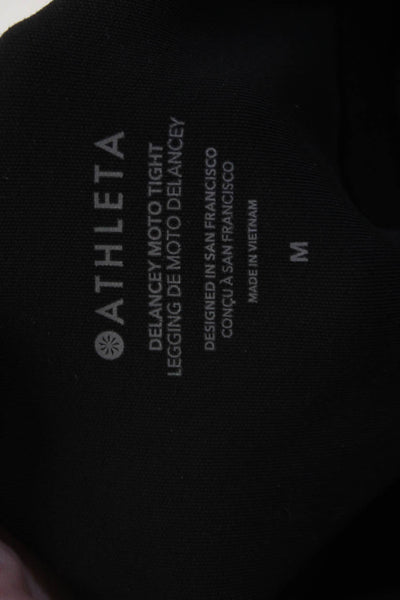 Athleta Women Ankle Jeggings Black Biker Nylon/Spandex Size M