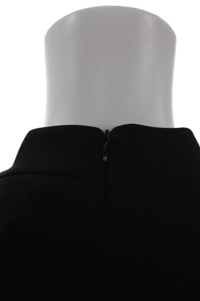 Theory Womens Tunic Blouse Black Mock Neck Zip Sleeveless Size M