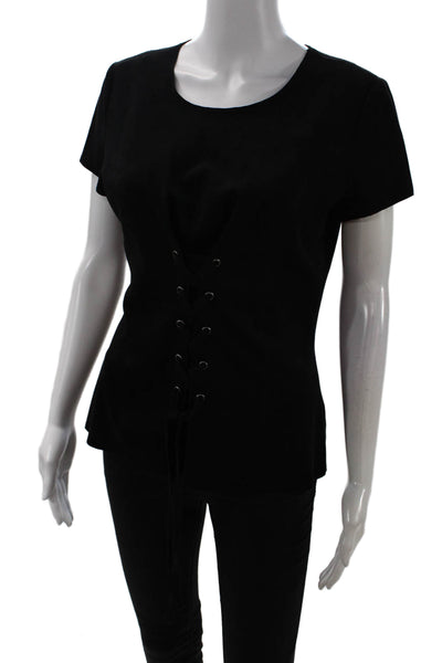 Bailey 44 Women Gothic Black Round Neck Short Sleeve T-Shirt Size L