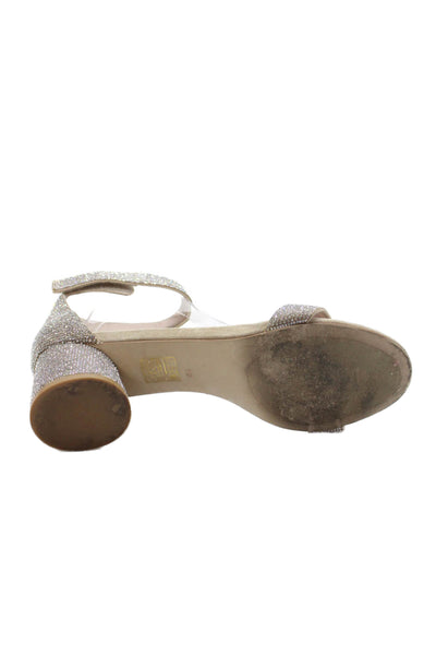 Jeffrey Campbell Womens Rhinestoned Detail Open Toe Heels Silver Size 10