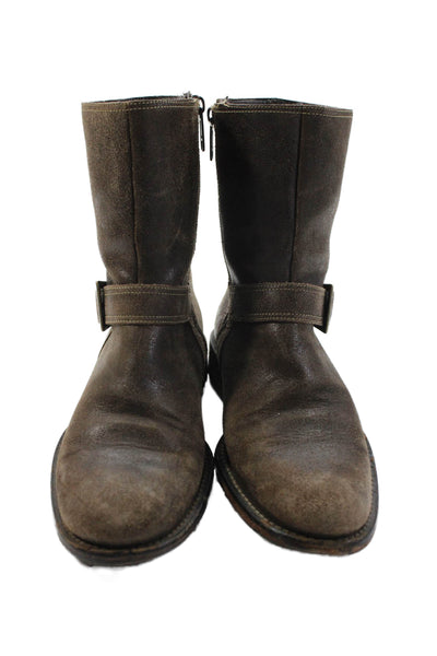 Cole Haan Womens Leather Buckled Detail Boots Solid Brown Size 8