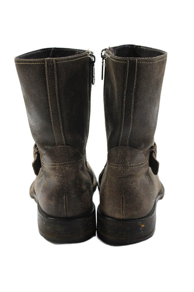 Cole Haan Womens Leather Buckled Detail Boots Solid Brown Size 8