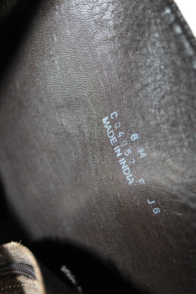 Cole Haan Womens Leather Buckled Detail Boots Solid Brown Size 8
