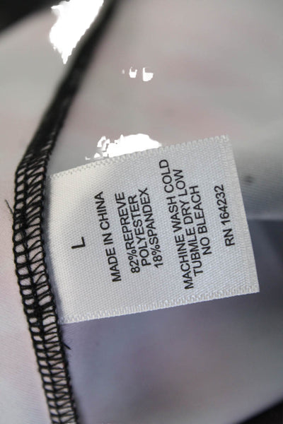 Jonathan Cohen Women Sheath Dress Black Floral Long Sleeve Crew Neck Size L