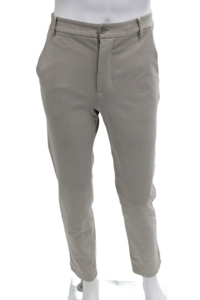 Patrick Assaraf Mens Ankle Cropped Dress Pants Beige Viscose Blend Size 34