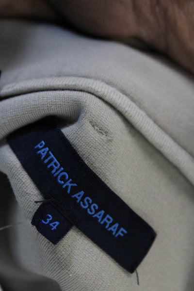 Patrick Assaraf Mens Ankle Cropped Dress Pants Beige Viscose Blend Size 34