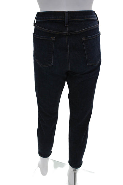 J Brand Women Ankle Cropped Dark Blue Denim Mid Rise Jeans Size 31