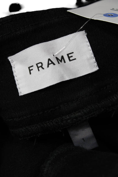 Frame Women Black High-Rise Pants 30in Inseam Size 1