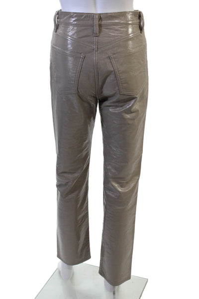 Agolde Women Cropped Gray Pants 29in Inseam 50% Recycled Leather Size 24