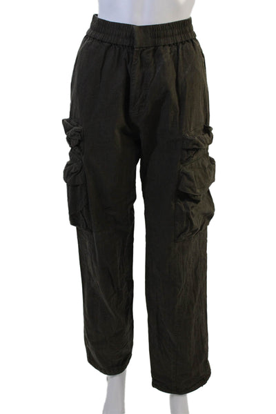 Kith Men Cargo Jogger Pants Dark Gray Herringbone Cotton Blend Size XS