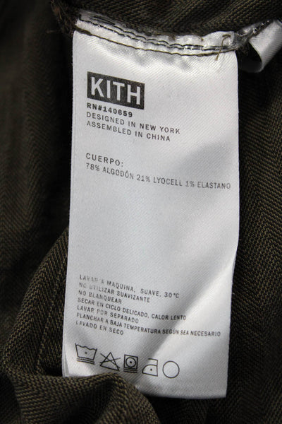 Kith Men Cargo Jogger Pants Dark Gray Herringbone Cotton Blend Size XS