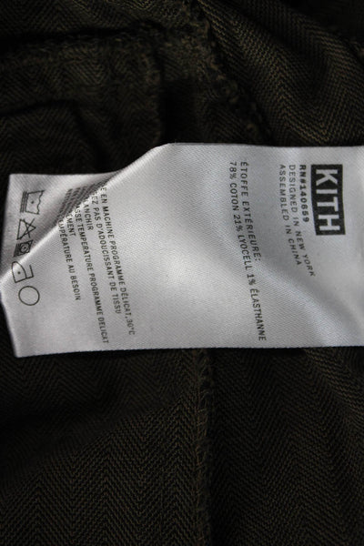 Kith Men Cargo Jogger Pants Dark Gray Herringbone Cotton Blend Size XS