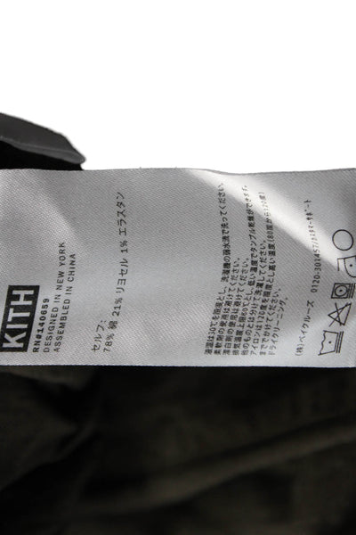 Kith Men Cargo Jogger Pants Dark Gray Herringbone Cotton Blend Size XS