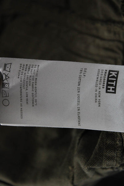 Kith Men Cargo Jogger Pants Dark Gray Herringbone Cotton Blend Size XS