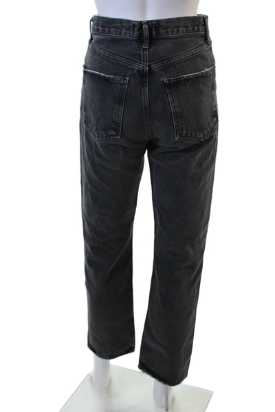 Agolde Unisex Cropped Straight Jeans Dark Gray High Rise Size 23