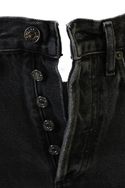 Agolde Unisex Cropped Straight Jeans Dark Gray High Rise Size 23