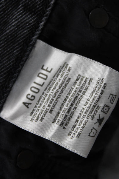 Agolde Unisex Cropped Straight Jeans Dark Gray High Rise Size 23