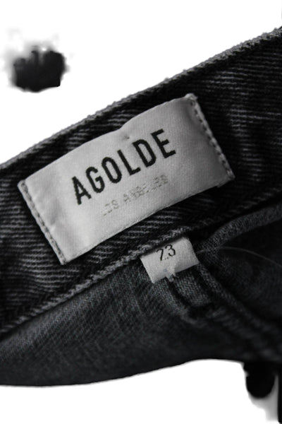 Agolde Unisex Cropped Straight Jeans Dark Gray High Rise Size 23