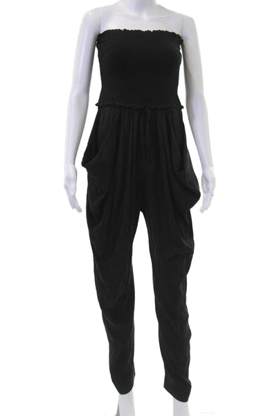 Catherine Malandrino Women Petite Black Sleeveless Square Neck Jumpsuit Size 6