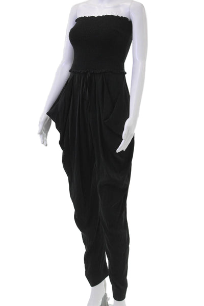 Catherine Malandrino Women Petite Black Sleeveless Square Neck Jumpsuit Size 6