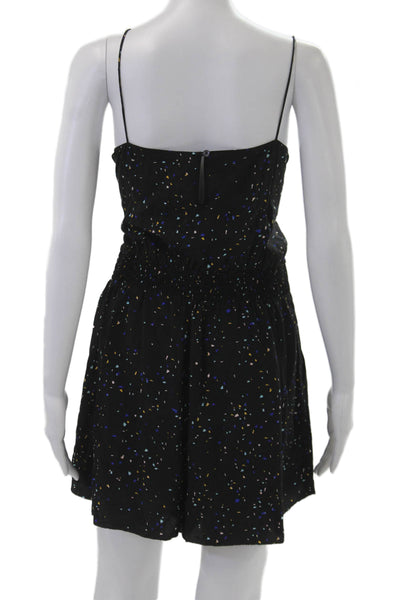 Wilfred Women Romper Black Silk Geometric Square Neck Sleeveless Size L
