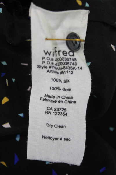 Wilfred Women Romper Black Silk Geometric Square Neck Sleeveless Size L