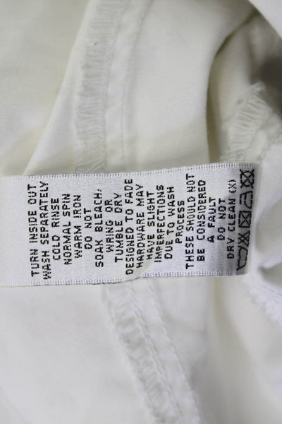 Sass & Bide Women Military Jacket White Striped Cotton High Neck Size S