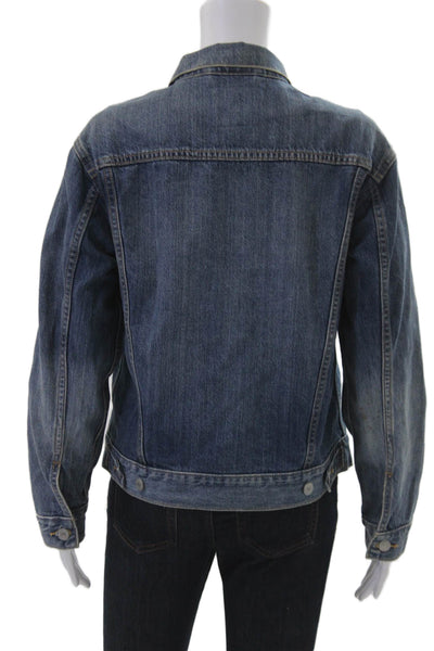 Levis Mens Dark Blue 90s Cotton Collared Long Sleeve Button Jacket Size S