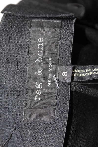 Rag & Bone Women Ankle Cropped Dress Pants Black Viscose Blend Size 8