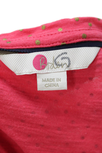 Boden Women Pink Polka Dot V-Neck Cotton Sundress Short Sleeve Mid-Calf Size 2