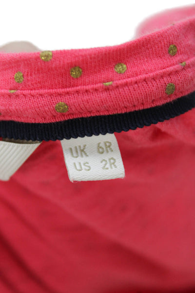 Boden Women Pink Polka Dot V-Neck Cotton Sundress Short Sleeve Mid-Calf Size 2