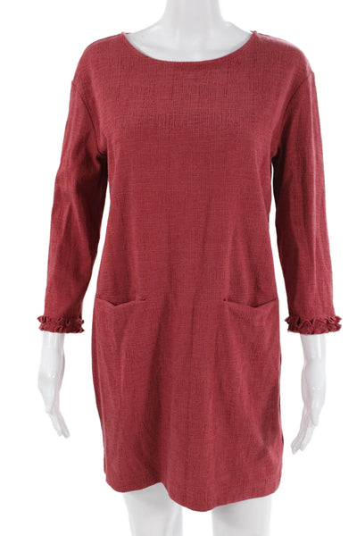Cynthia Rowley, Women, Red Shift Dress 3/4 Sleeve Knee Length Size S