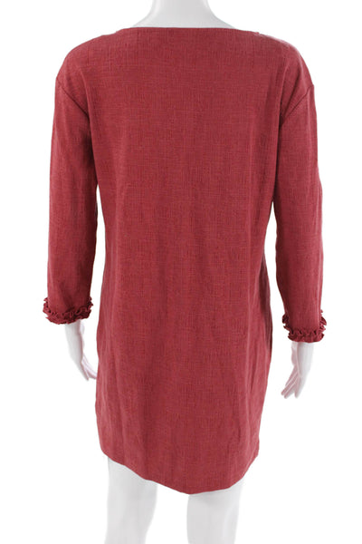 Cynthia Rowley, Women, Red Shift Dress 3/4 Sleeve Knee Length Size S