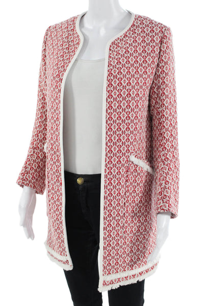 Zara Basic Women Red Aztec Coatigan Size S
