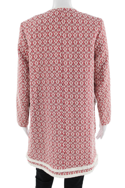 Zara Basic Women Red Aztec Coatigan Size S