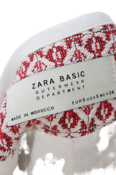 Zara Basic Women Red Aztec Coatigan Size S