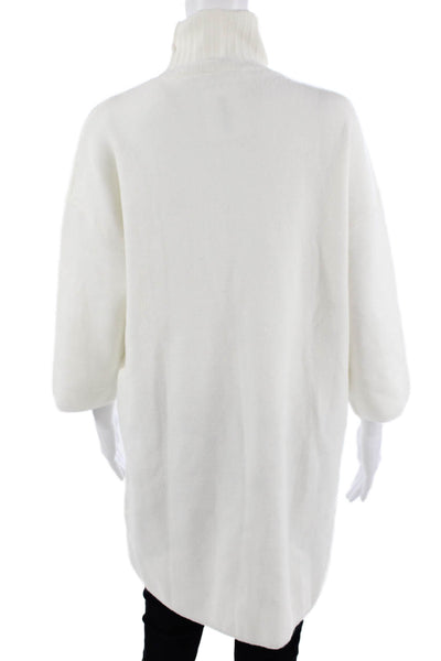 Pomander Place Womens White Pullover Turtleneck Sweater 3/4 Sleeve Size S