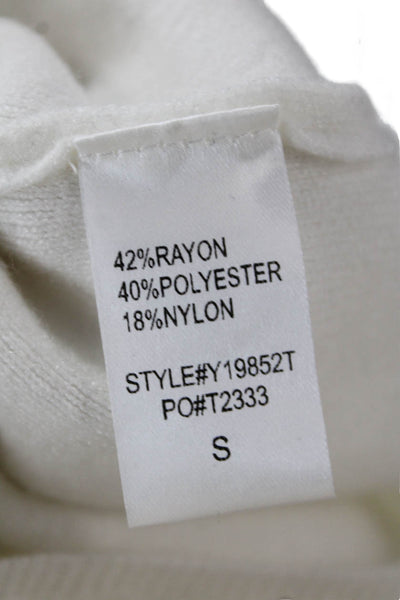 Pomander Place Womens White Pullover Turtleneck Sweater 3/4 Sleeve Size S