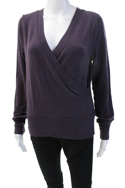 Athleta Women Purple V-Neck Wrap Sweatshirt Long Sleeve Size S